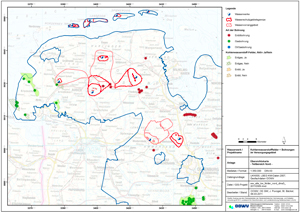 Kohlenwasserstofffelder + Bohrungen im Versorgungsgebiet Kohlenwasserstofffelder + Bohrungen im Versorgungsgebiet